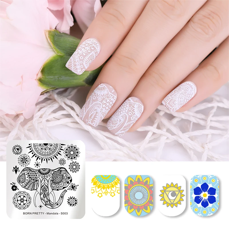 

BORN PRETTY Geometry Fruit Nail Art Stamp Template Mandala Baroque Floral Animal Lace Ethnic Image Stamping Plate Manicure Tools