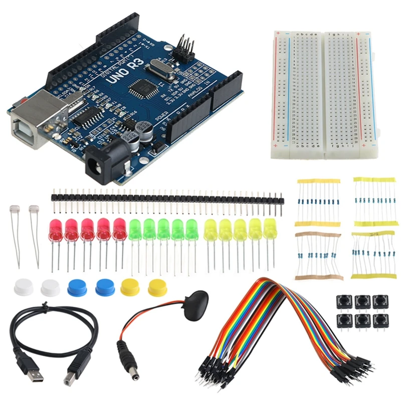 

1Set Starter Kit UNO R3 Mini Breadboard LED Jumper Wire Button for Arduino