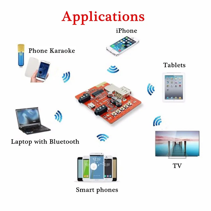 LEORY DIY Беспроводной bluetooth 4 1 AUX 3 5 автомобильный модуль усилителя звука для