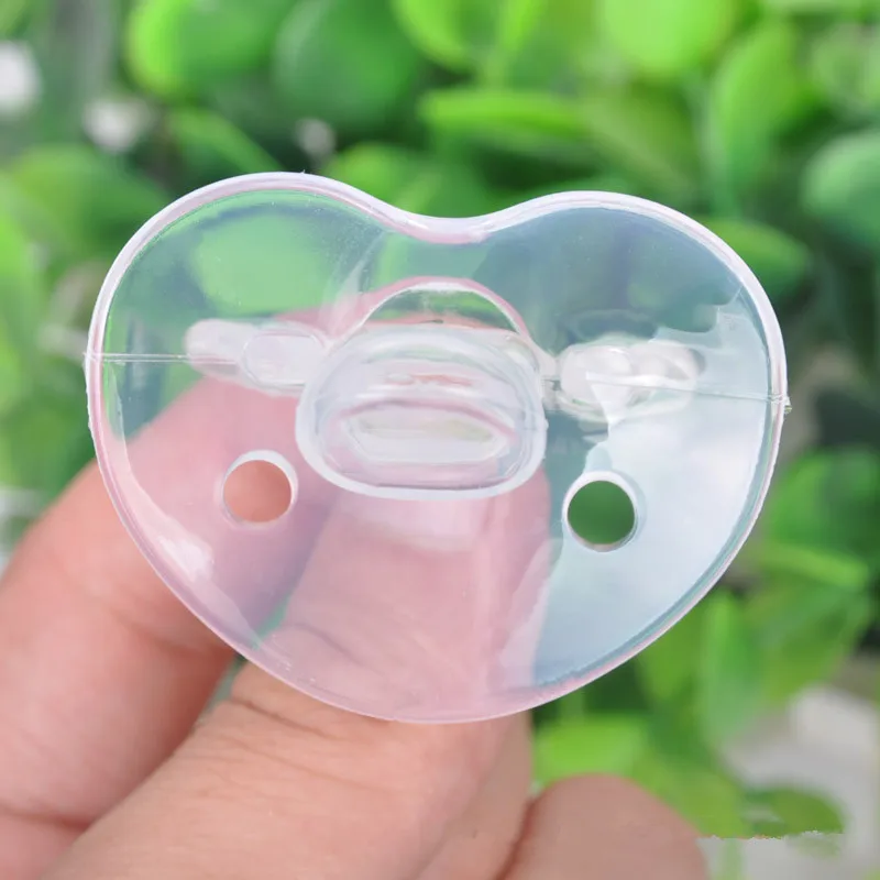 

Baby pacifier infant chupeta boy girls soothers transparent flat round nipple simple silicon heart shape attache sucette