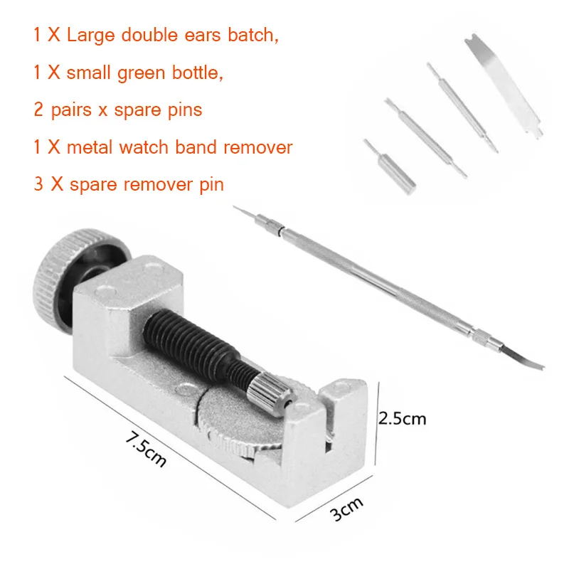 Наручные часы из металла инструменты настройки часы крепежный инструмент с валик для часов Band Ссылка Браслет Pin инструмент очищающий состав, применяемый в ремонте часов ferramenta relogio
