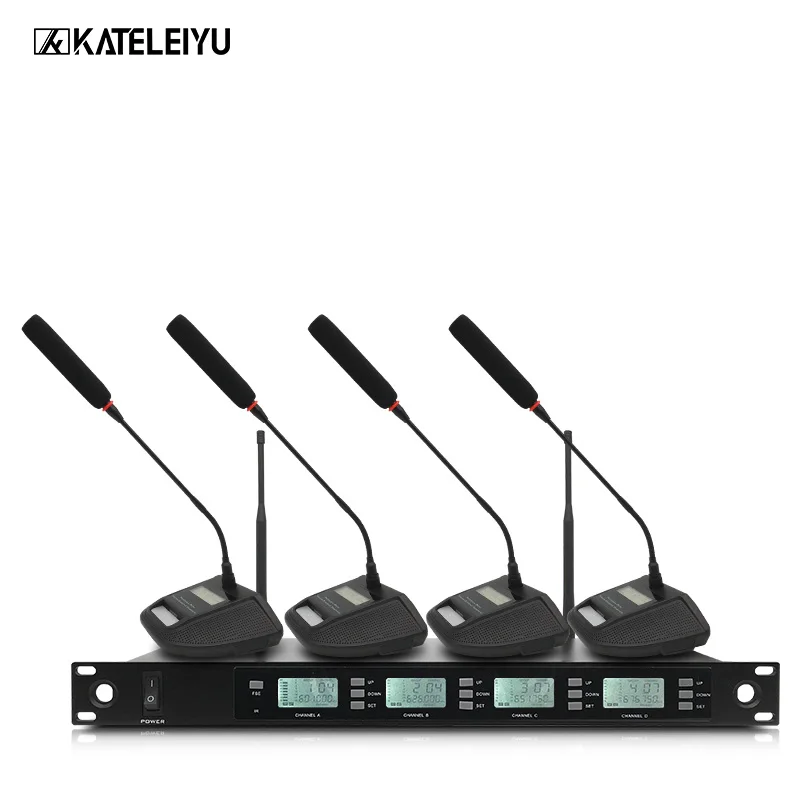 Professional Microphone 200 Channel Optional Frequency 4 Handheld Wireless System Stage Home KTV | Электроника