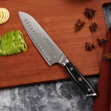 Ножи Mokithand, 7 дюймов, Santoku, профессиональный японский кухонный нож, Высокоуглеродистый, Германия, 1,4116 сталь, поварской нож с Pakka Wood