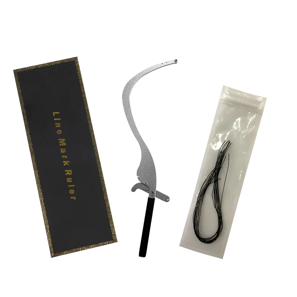 

Microblading Line Marker Ruler with 10pcs Pre-made Thread Line Eyebrow Design Measure Tool Measuring Permanent Makeup Supplies