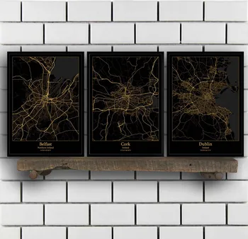 

Belfast Northern Cork Dublin Galway Limerick Ireland Map Poster