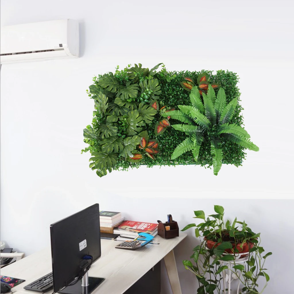 

Artificial Foliage Plants Wall Art Panel Turf Lawn Garden Backyard Hedge Home Wedding Party Decor Simulation Grass Turf Rug