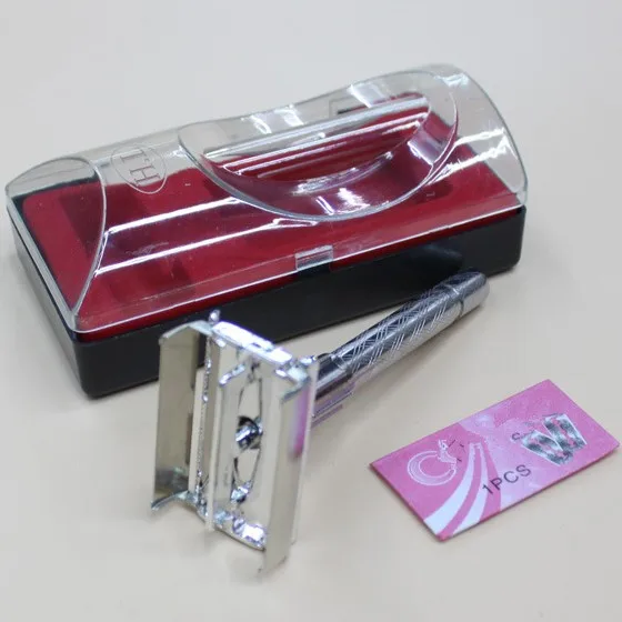 

New male female carbon steel razor + blade + Case rasoir scheermes kapper houder barber bikini razors shaving knife razor shaver