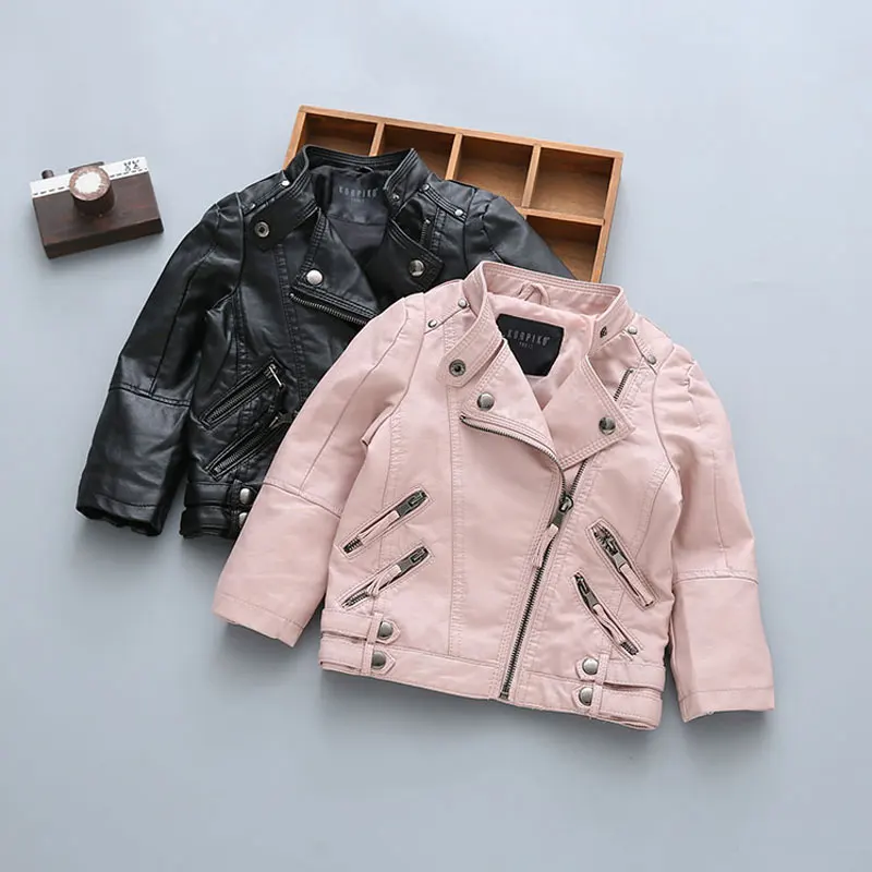 

2017 Newborn Baby Boy Clothing Motorcycle Leather Coats Fashion Outerwear Spring Autumn Children's Girls Clothes Costume for Boy