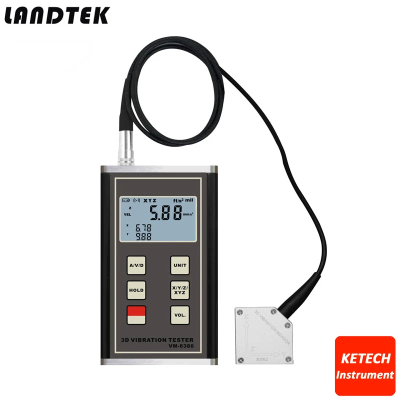 Digital Vibration Meter 3 Axis Piezoelectric Accelerometer Sensor