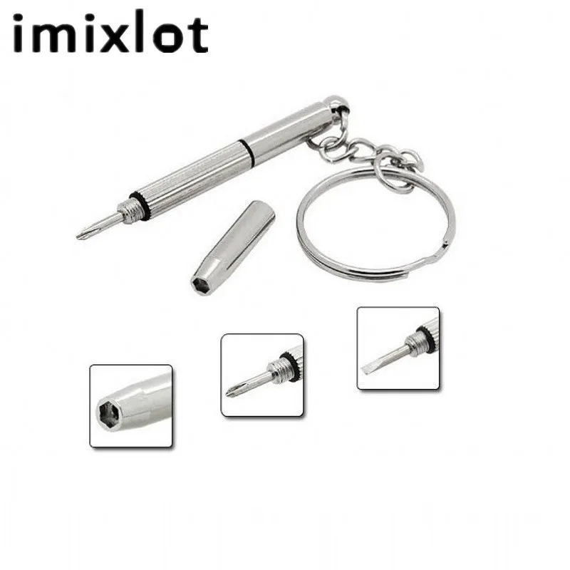 IMIXLOT 3 в 1 Набор отверток из нержавеющей стали для очков Набор для ремонта часов с брелком переносные отвертки ручные инструменты