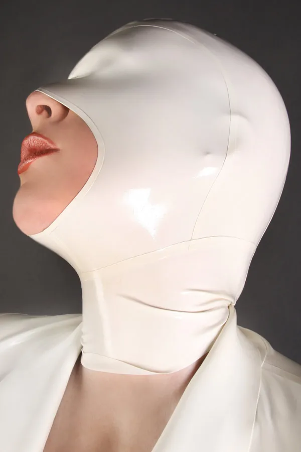 

100% natural latex mask rubber head hood SM Fetish Mask with open mouth can custom size and color