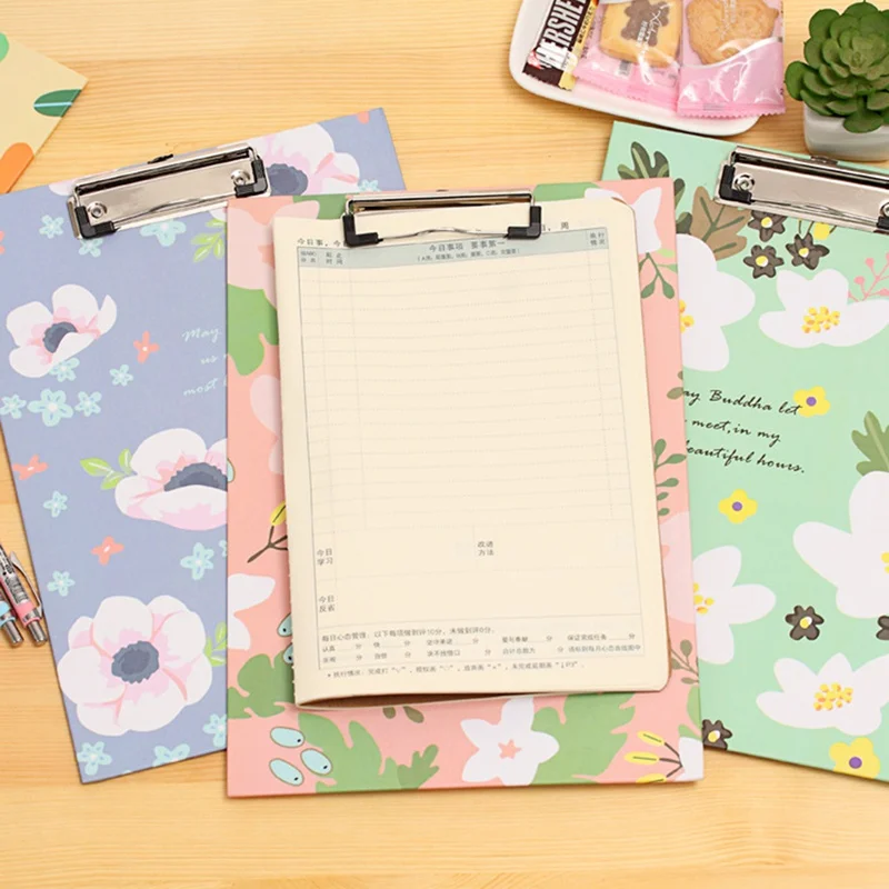 

1pcs Creative Flower Series A4 Folder Board Writing Board Paper Folder Paper Writing Pad Stationery Office Supplies