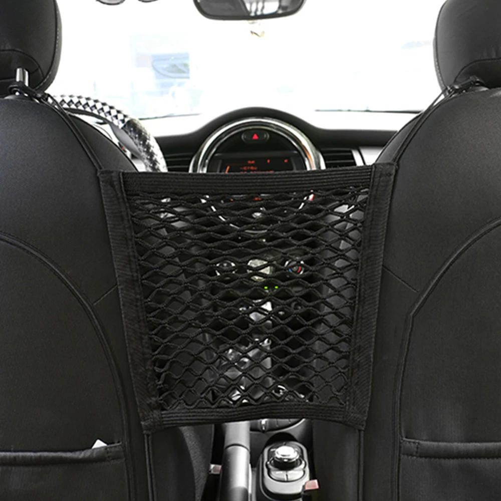 

Universal Elastic Mesh Net Bag Car Organizer Seat Back Storage Net Holder Car Styling For BMW Mini Cooper One S JCW Accessories