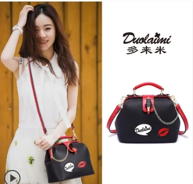 

Princess sweet lolita bag Summer and spring red-lipped embroidered handbill shoulder inclined bag fashion women bag DML088