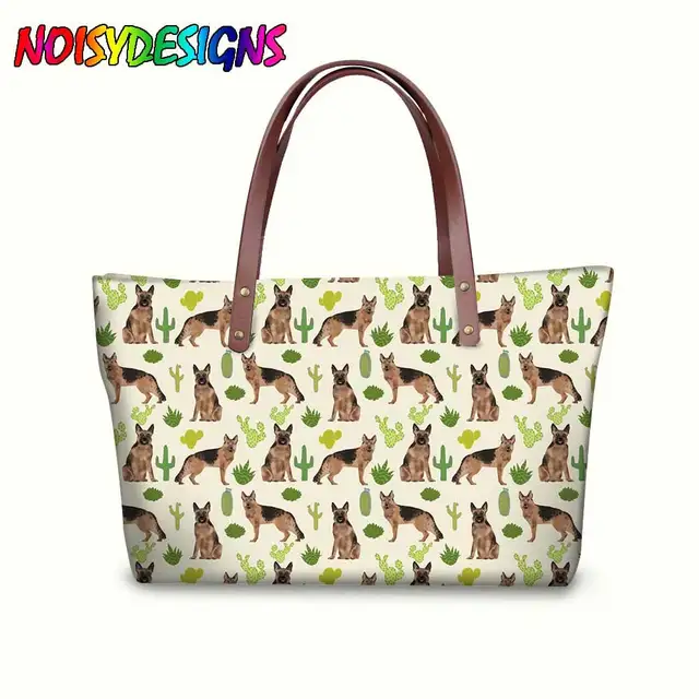German Shepherd Sunglasses Canvas tote Bag for Women Large Tote Bags Heavy Duty Reusable Grocery Bags Casual Shoulder Handbag for Girls