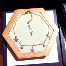 HFYK, модные великолепные Кристальные браслеты со звездами для женщин, розовое золото, серебро, браслет, ювелирный браслет, pulseras mujer bileklik