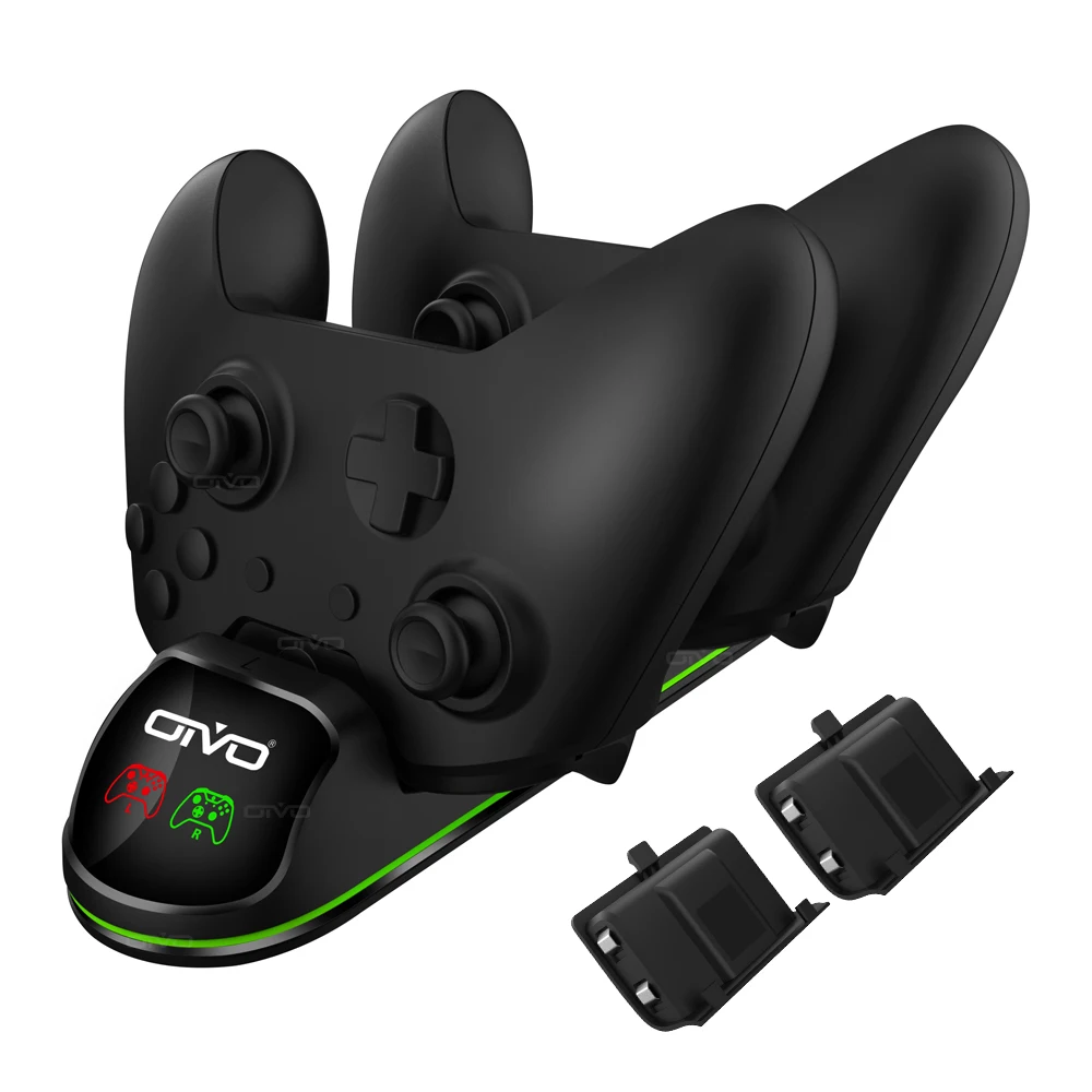 

OIVO Dual Controller Charger For Xbox One /One S / One X /One Elite Controller,Charging Station Dock With 2x Rechargeable Batt
