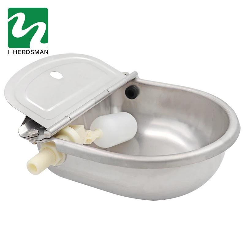 

1PC Stainless Steel Automatic Waterer Drinking Bowl cow horse Water Bowls Cattle Dog Cattle Sheep Pig Float Bowl Water Outlet
