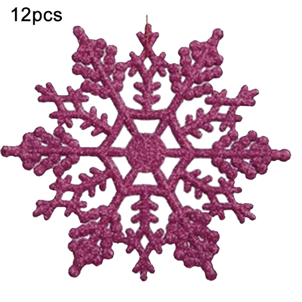 Новинка, 12 шт., пластиковая Рождественская Снежинка, украшения, крошечные сверкающие блестки, снег на веревке, Свадебный декор