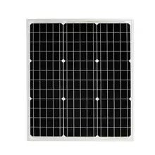 Xinpuguang 50w 18v glass solar panel quality durable efficient PV module mono cell for 12v battery light 625*505*25mm