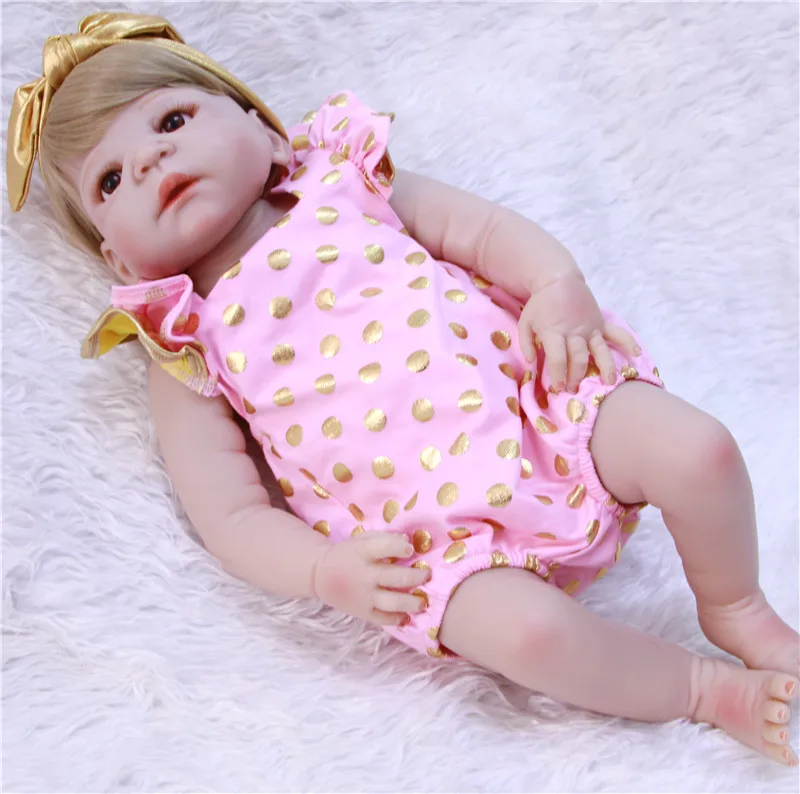 2" 55 см полный силиконовые Средства ухода за кожей Reborn девушка кукла Игрушечные лошадки новорожденных принцесса Младенцы Куклы Bebe подарок reborn bonecas