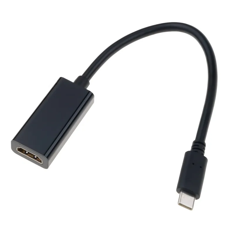 Kebidu USB C к HDMI адаптер 4 к 60 Гц Тип C 3,1 Мужской к HDMI Женский кабель адаптер конвертер для MacBook samsung htc HUAWEI LG - Цвет: black