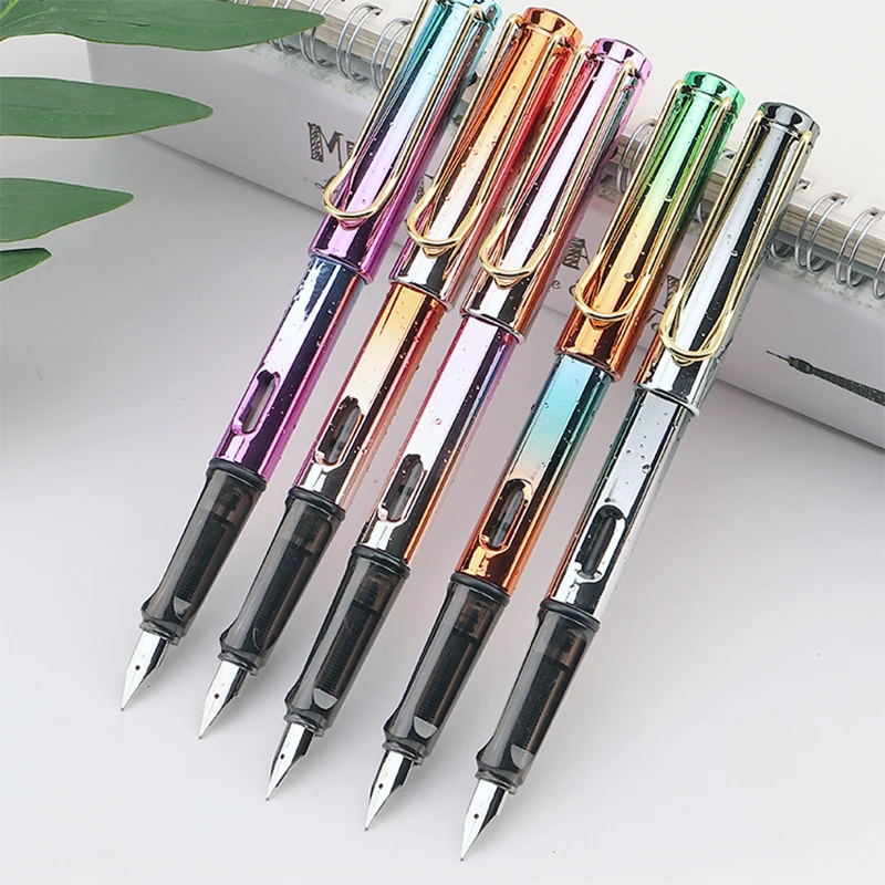 

Rainbow Color Fountain Pen For Kids Writing School Office Supplies Kawaii Stationery Gift Pen Writing Tool 0.38mm