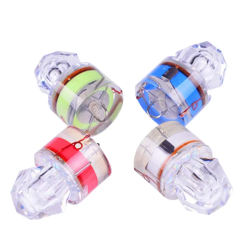 Rojuna 10 Pack Fishing Deep Drop Light LED, Colorful Flashing Strobe LED Fishing Lights, Underwater Fishing Light, Waterproof Attractants Diamond Lure Light For Saltwater Freshwater Tuna (Green