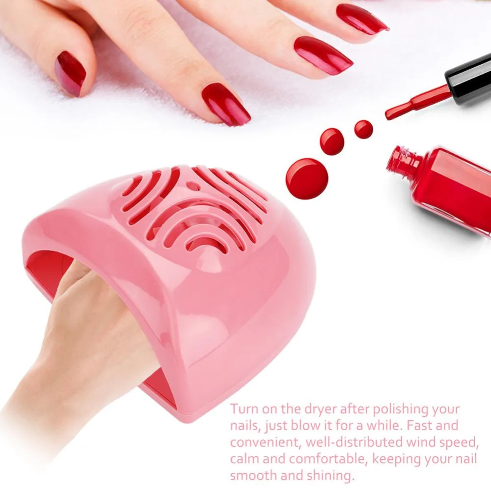 2 Colors ABS Portable Nail Dryer Fan Mini Nail Art Air Dryer Blower Fan