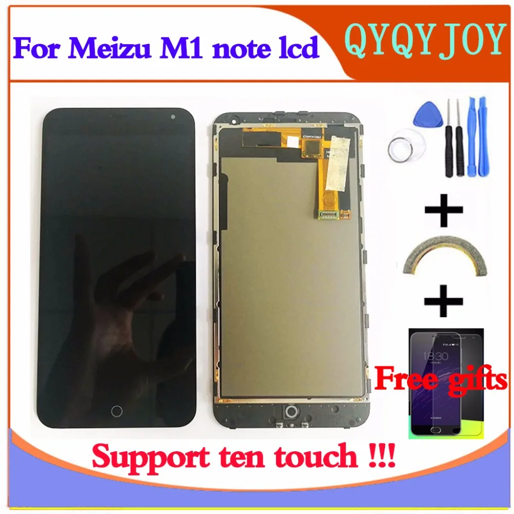 

For Meizu M1 Note touch screen Digitizer +LCD Display For Meizu M1 Note 5.5" Cellphone Black Color Free Shipping