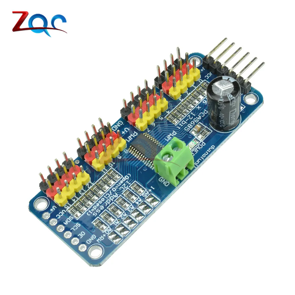 16-канальный видеорегистратор 12-битная ШИМ/Servo Driver-I2C интерфейс PCA9685 модуль Raspberry pi щит модуль servo Щит для Arduino Raspberry Pi