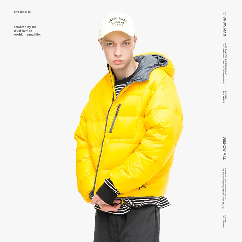VIISHOW White Duck Men's Down Jacket Brand Winter Jacket For Men Doudoune Homme 2018 Printed Men's Winter Jacket Coat YC2213184