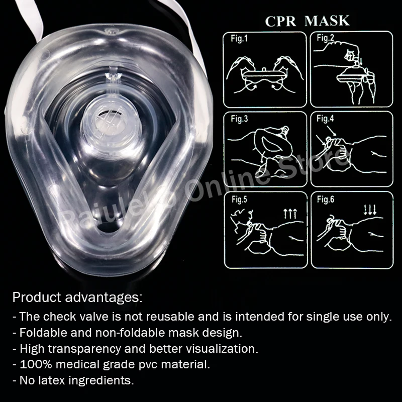 1 шт. реаниматор CPR спасательная маска Карманный CPR дыхательная первая маска первой помощи с односторонним клапаном рот предотвратить инфекцию FDA поставки