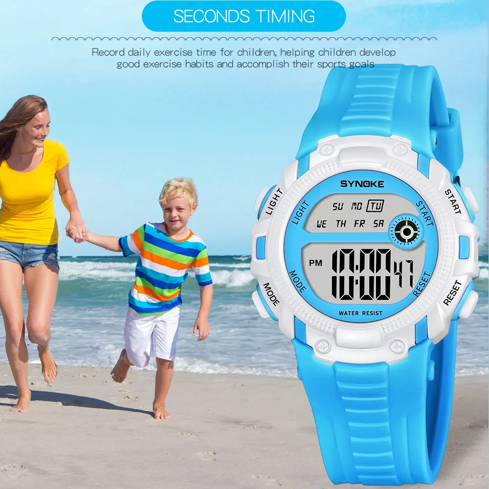 

SYNOKE Watch for Kids Children Sports Watches Fashion LED Quartz Digital Boys Girls Kids Waterproof Wristwatches Date Clock Gift