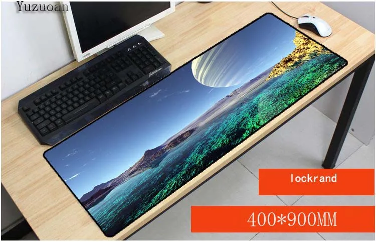 Yuzuoan Custom Skin natural landscape DIY Design Pattern Game Lockedge mousepad Size for 30x70cm 40