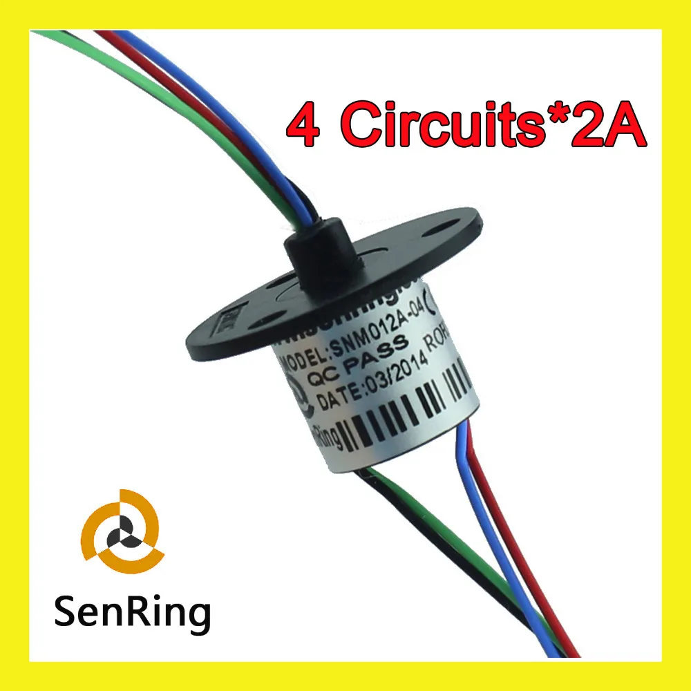 

Conductive Mini Slip ring OD 12mm 4 wires /2A signal of capsule slip ring SNM012A-04