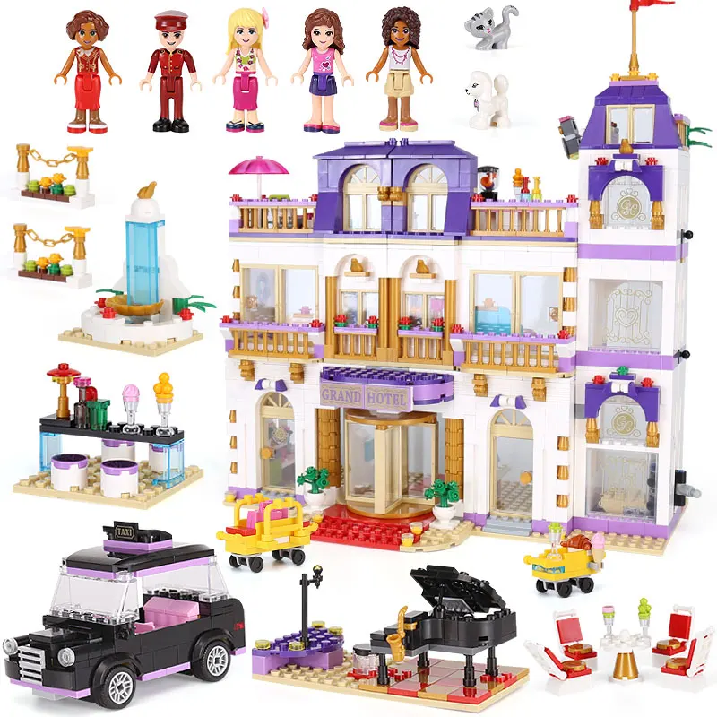 

New Girl Club the Heartlake Grand Hotel Set Compatible Legoings Friends Building Blocks Bricks Gifts for Kids Toys friends birth