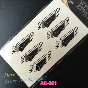 1 шт. наклейки с переключателем питания AQ021 маленькие черные временные водонепроницаемые татуировки на кнопке выключения татуировки для мужчин женский боди-арт - изображение