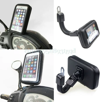 

8mm Motorcycle Hole Rearview Mirror Waterproof Bag Case Mount Holder