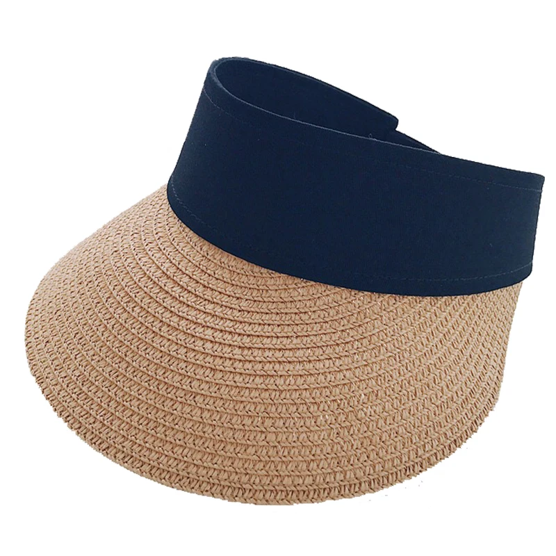 

2018 New Simple Summer Beach Sun Hats for Women Pearl Straw Sun Visor Hat with Big Heads Wide Brim UV Protection Female Cap