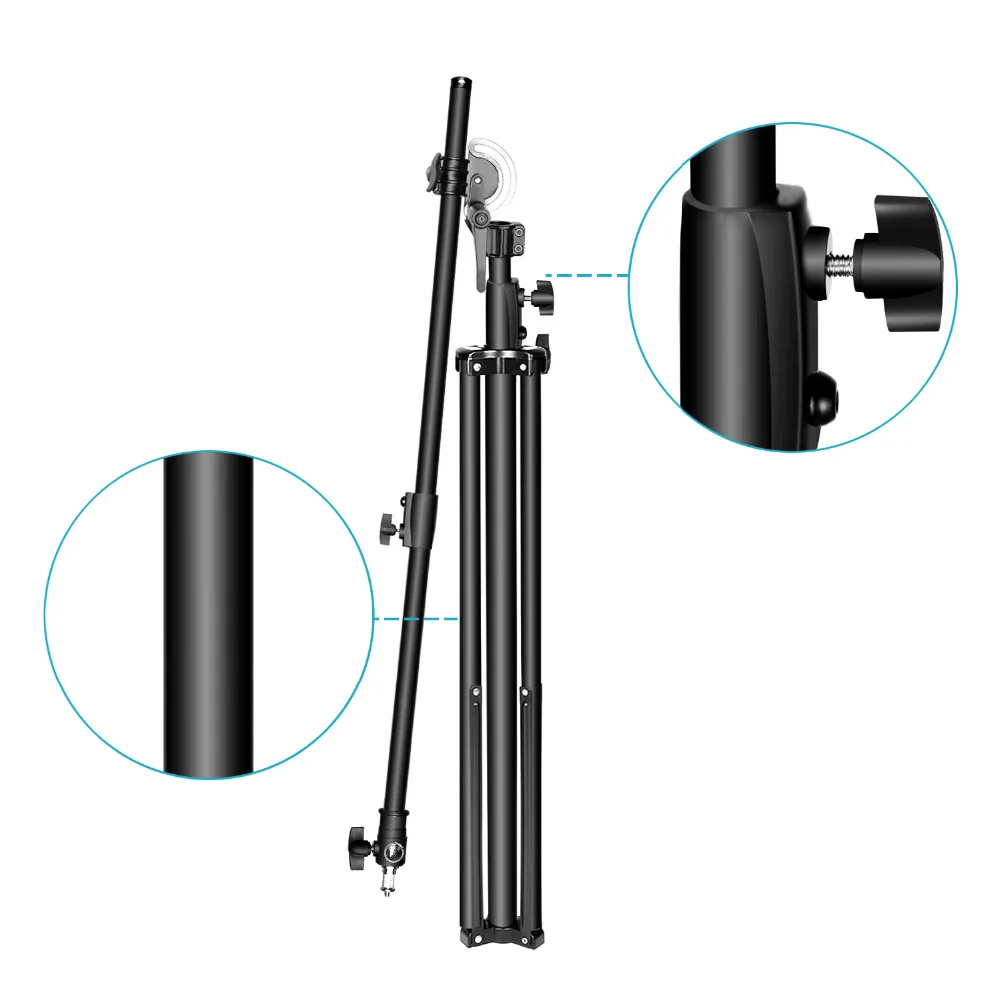  Neewer Photo Studio 2-in-1 Light Stand 48.4-151.5 inches Adjustable Height with 85-inch Boom Arm an