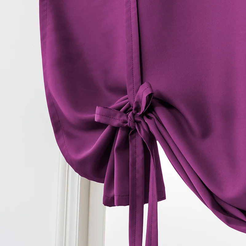Повседневный стиль, римские жалюзи, короткие занавески, занавески для кухни, оконные шторы, карниз, красный, бордовый, зеленый, затемненная драпировка - Цвет: Color No 9 Purple