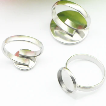 

10pcs/lot Stainless Steel Cabochon Ring Settings Blank Base Fit DIY Rings Jewelry Making Findings Tray Inner Diameter 10-30mm
