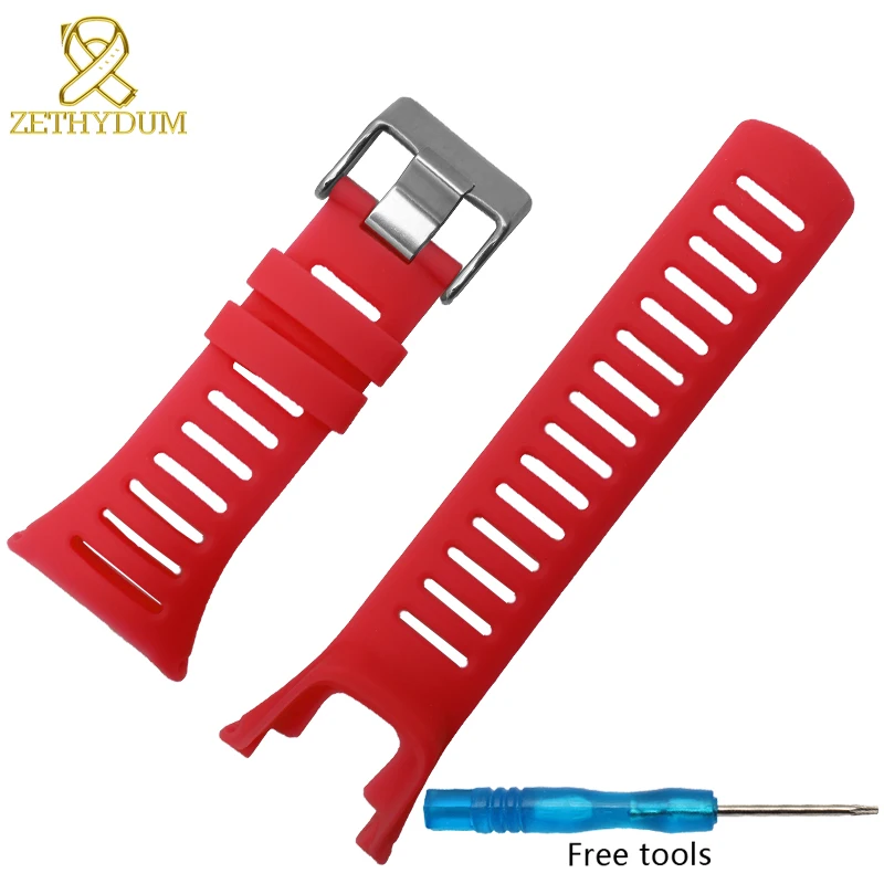 silicone rubber bracelet 35mm waterproof watch straps wristwatches strap suitable for Suunto