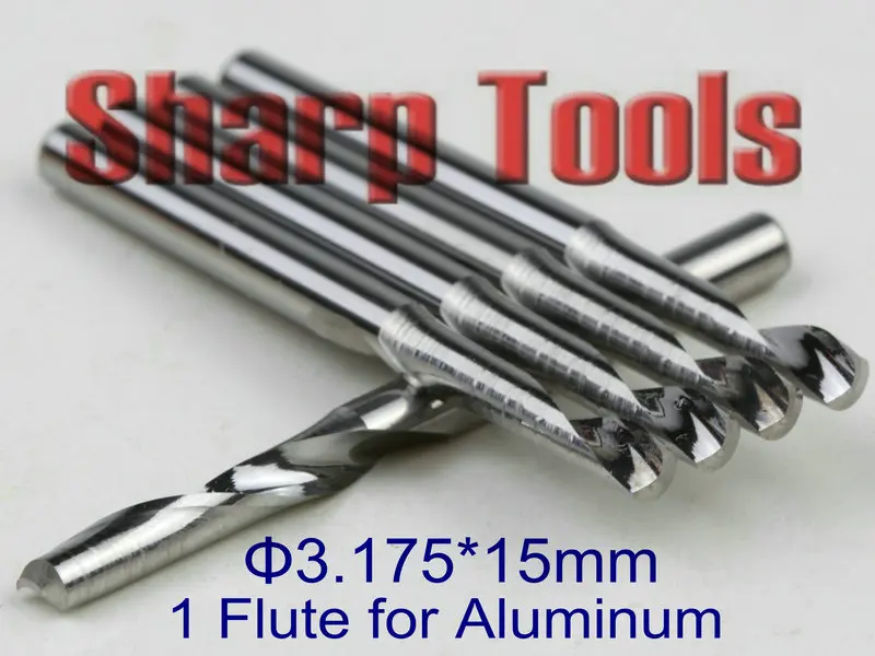 3.175*15mm One Flute Micro Grain Solid Carbide End Mills for Aluminum