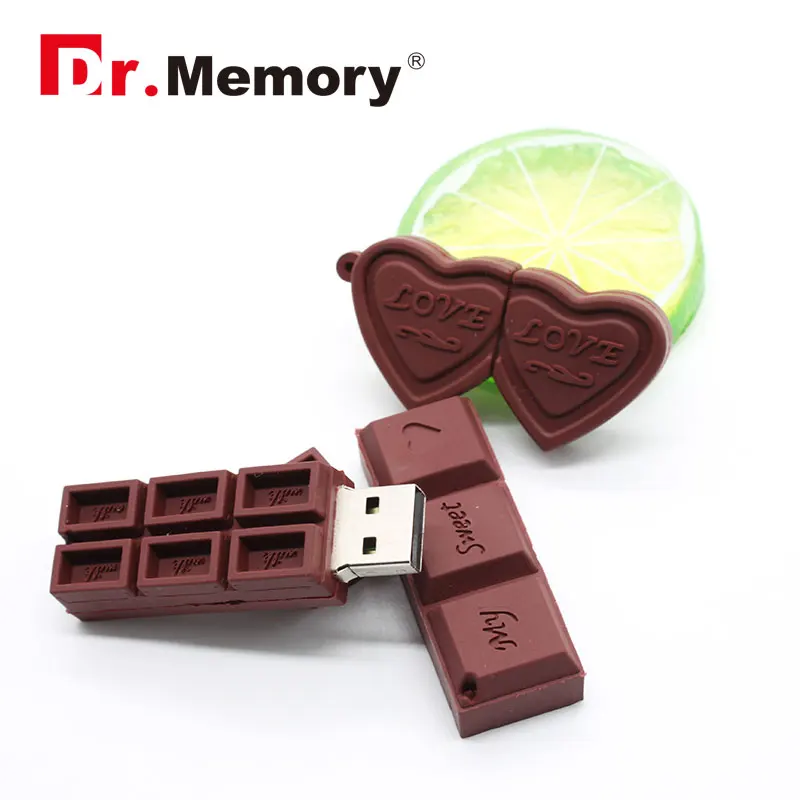 USB флеш-накопитель с милым шоколадом и любовью, 128 м, 4 ГБ, 8 ГБ, 16 ГБ, 32 ГБ, карта памяти, реальная емкость, флешка, персональный USB диск 2,0, подарки