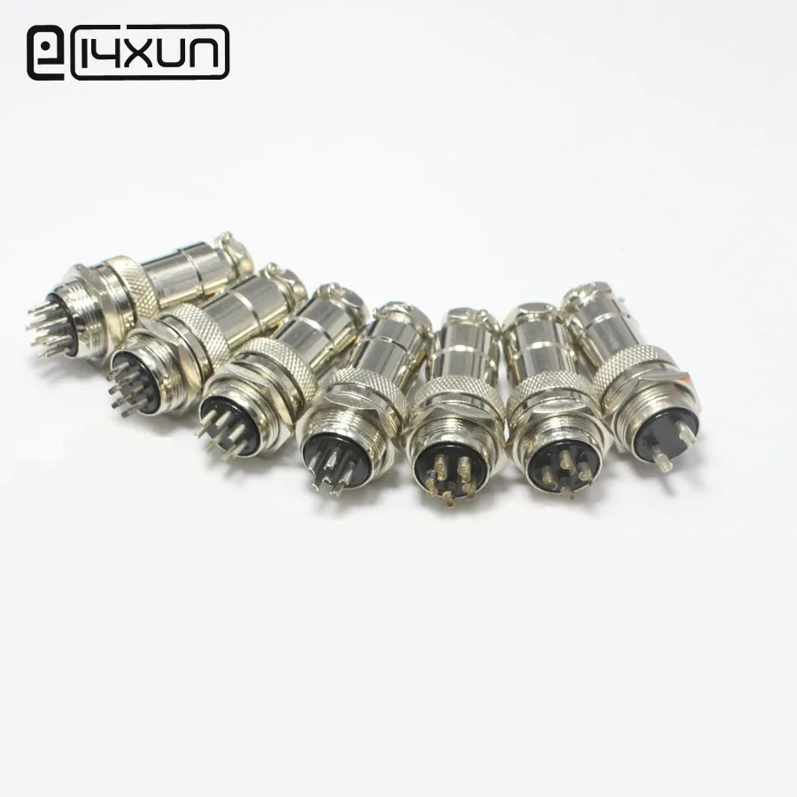 

1set GX20 Aviation Plug Male Plug + Female jack 20mm Wire Panel Circular Metal Connector 2/3/4/5/6/7/8/9/10/12pin