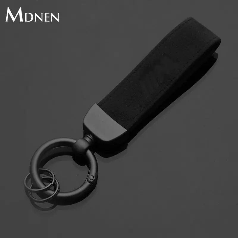 

MDNEN Auto Logo Leather Metal Fleece Suede Keychain AMG M-Power RS R Sline Waist Key Chain Keyfob Keyrings Keyholder for Key