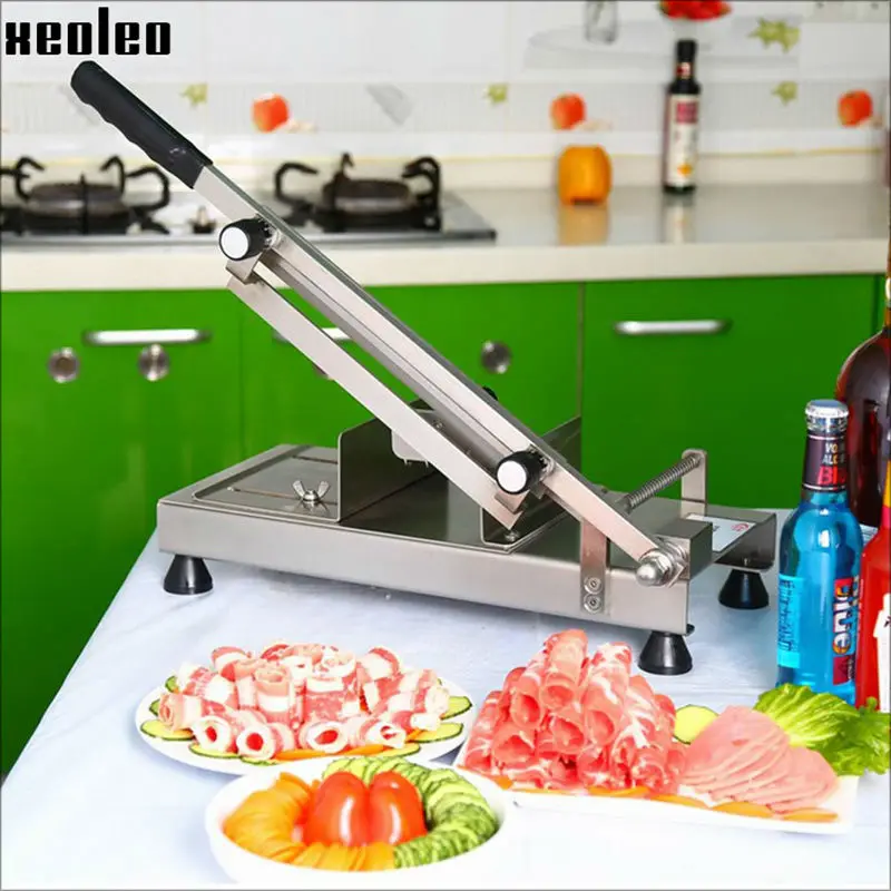 Xeoleo Manual Meat Slicer Machine for commercial use scale adjustment stainless steel Meat Cutter Machine Manual Slice machine Xeoleo Manual Meat Slicer Machine for commercial use scale adjustment stainless steel Meat Cutter Machine Manual Slice machine