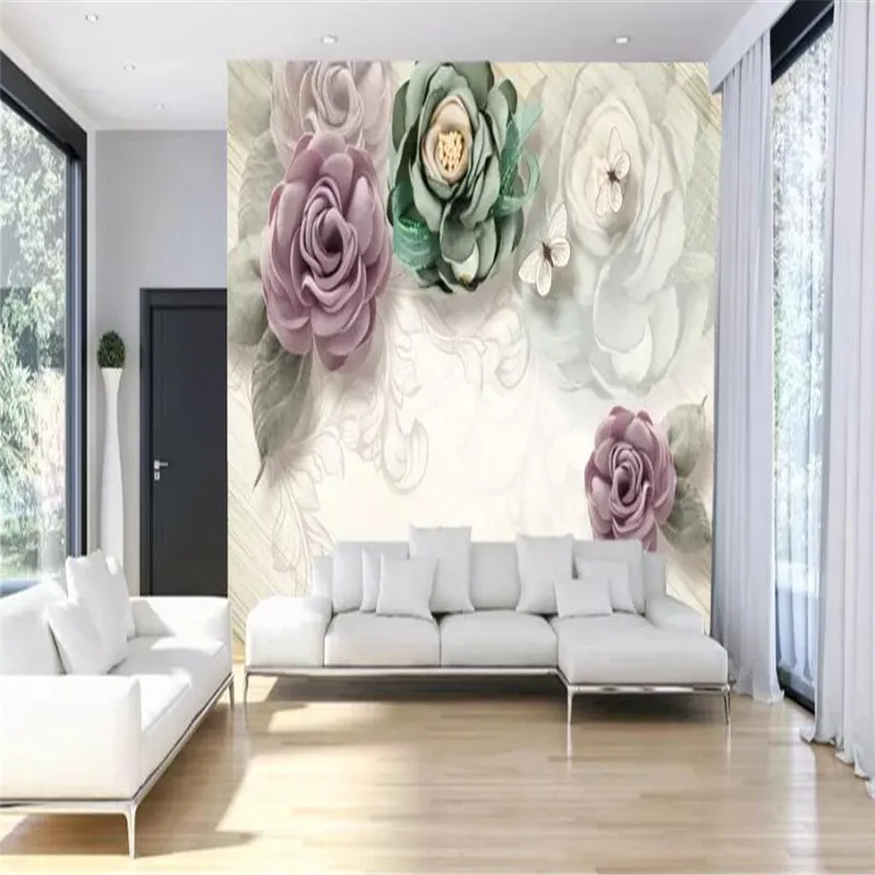 European stereo flower sofa TV background wall professional production mural factory wholesale wallpaper mural poster photo wall European stereo flower sofa TV background wall professional production mural factory wholesale wallpaper mural poster photo wall